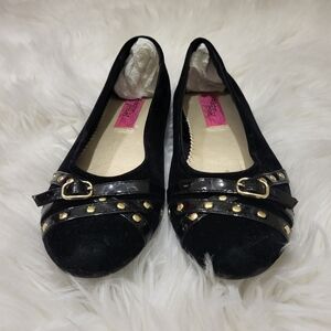 Racheal's Shoes ( Brand) Black Suede Studded GIirls Loafers Size 4